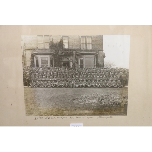 704 - Three framed military photographic prints including D Company 5th Royal Battalion West Yorkshire Reg... 