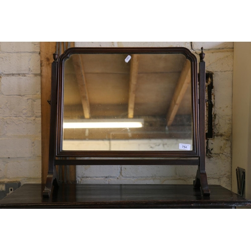 754 - 19th c. hinged toilet mirror, 52cm.