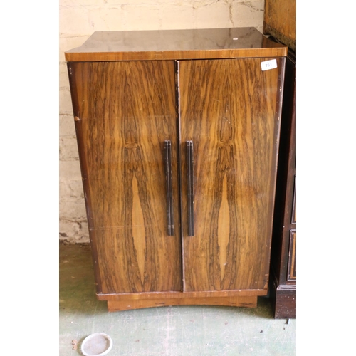 761 - 1930/40's record cabinet with collection of records. 87cm.