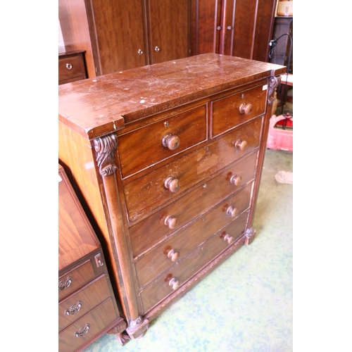 803 - Victorian mahogany chest of drawers, 121 x 110 x 51cm.