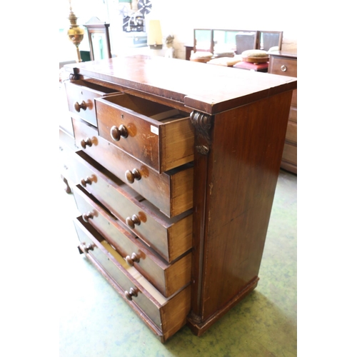 803 - Victorian mahogany chest of drawers, 121 x 110 x 51cm.