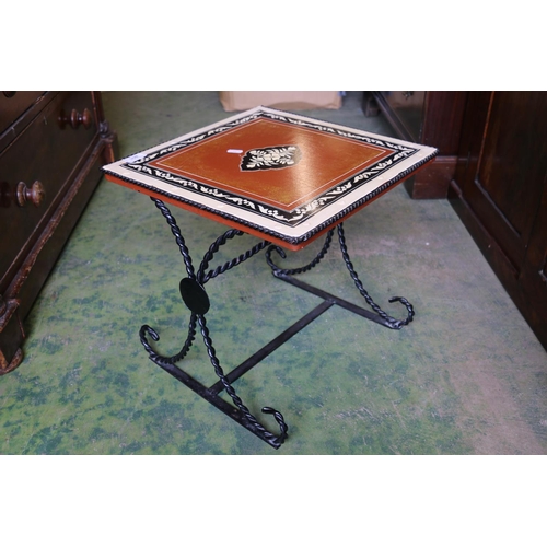 806 - Painted metal low table, 39cm.