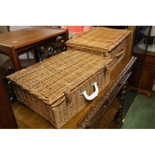 819 - Brexton picnic basket and a basket with quantity of games and cards.