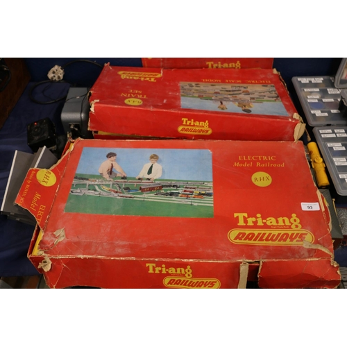 93 - Two Tri-ang train sets, along with power supplies, original boxes, etc. 