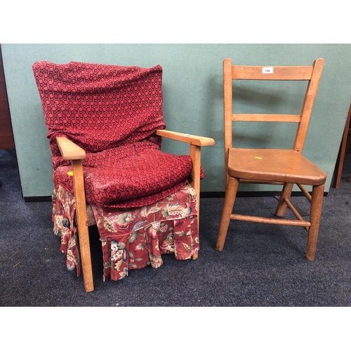 748 - Two children's chairs, 62cm.