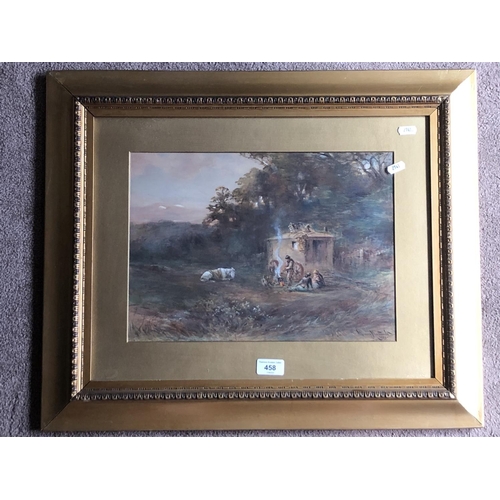 458 - MURRAY MACDONALD, Tinkers, watercolour, signed and dated 1909 lower right, 27cm x 37cm, gilt frame 5... 