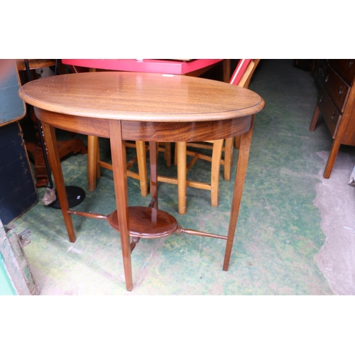 832 - Reproduction oval topped occasional table, 73cm.