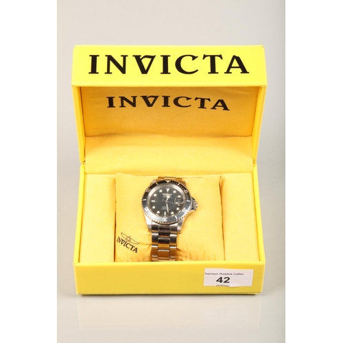 42 - Invicta stainless steel automatic mens' watch.