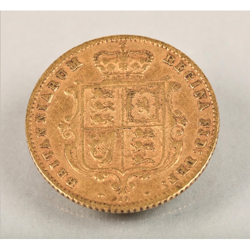 62 - Victorian Gold half-sovereign(young head), dated 1865.