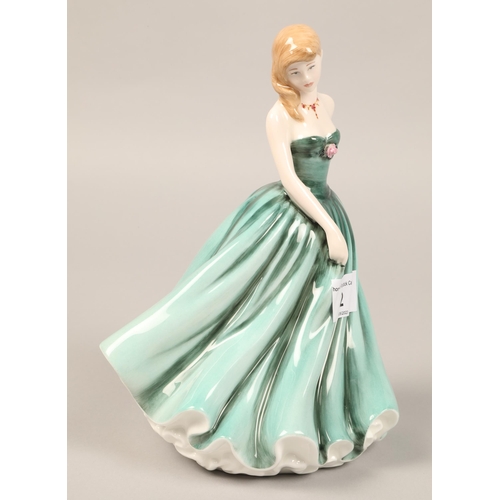 2 - Three  figurines, including Royal Doulton Sarah, HN 3978, Elizabeth HN 4426, Coalport Happ... 