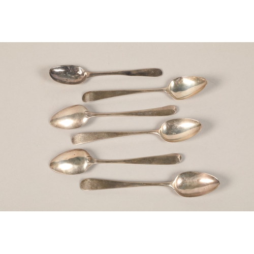 166 - Six Georgian silver teaspoons (6)