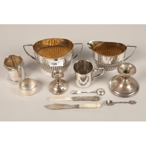 196 - Quantity of silver and plate