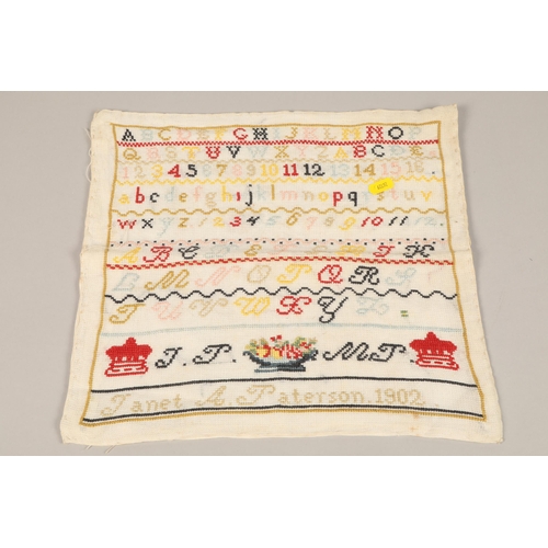 207 - Embroidery sampler, dated April the 11th 1884, Castle Douglas in frame 31 x 32 cm with another Sampl... 