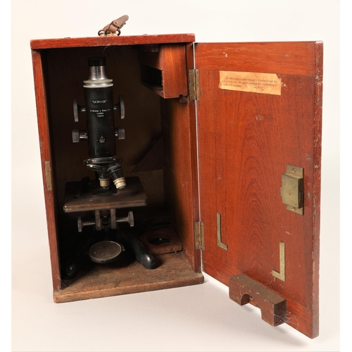 220 - W Watson, London Service microscope in mahogany case