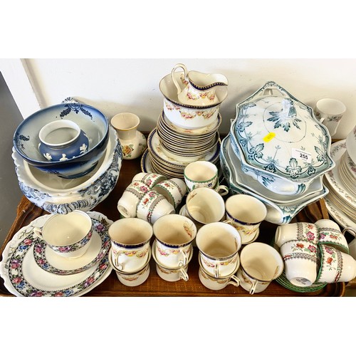 255 - Burslem tureens, tea ware including copeland, Paragon etc