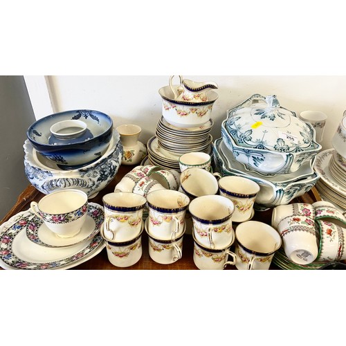 255 - Burslem tureens, tea ware including copeland, Paragon etc