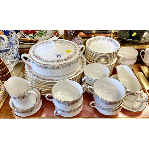 309 - Large quantity of Royal Albert Paragon 'Belinda' including dinner plates, tureens, coffee pot, coffe... 