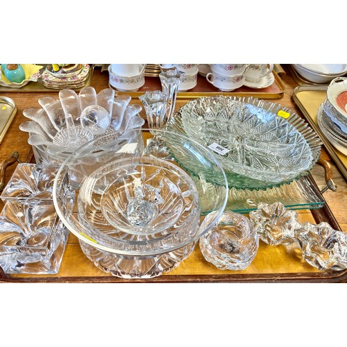 308 - Selection of crystal and glassware including crystal animals, candlesticks