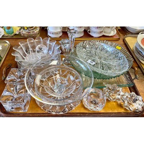 308 - Selection of crystal and glassware including crystal animals, candlesticks