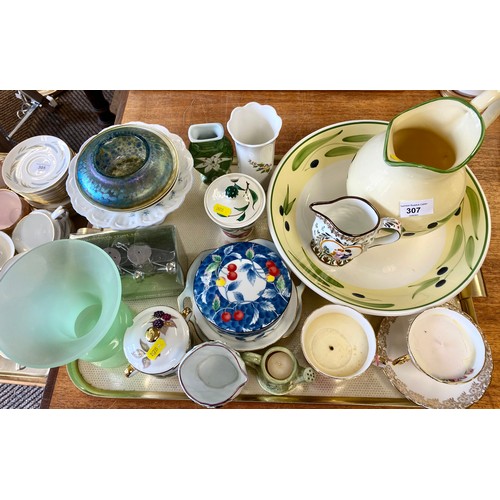 307 - Selection of decorative ware including studio glass