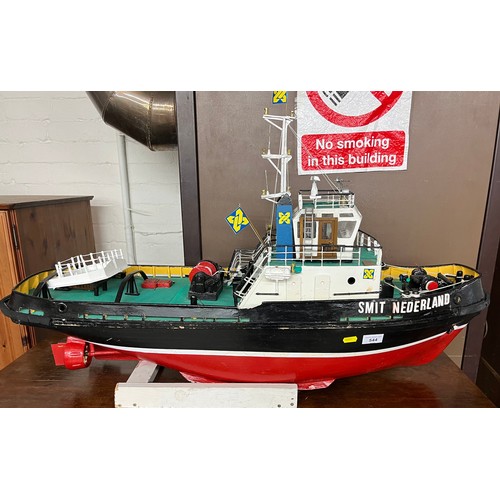 544 - Hand built radio controlled model of a boat(Smit Nederland)100 cm long