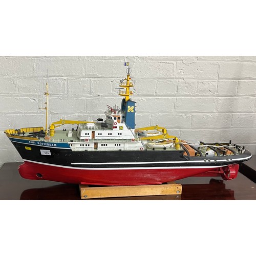 545 - Hand built radio controlled model of a boat(Smit Rotterdam)97 cm long