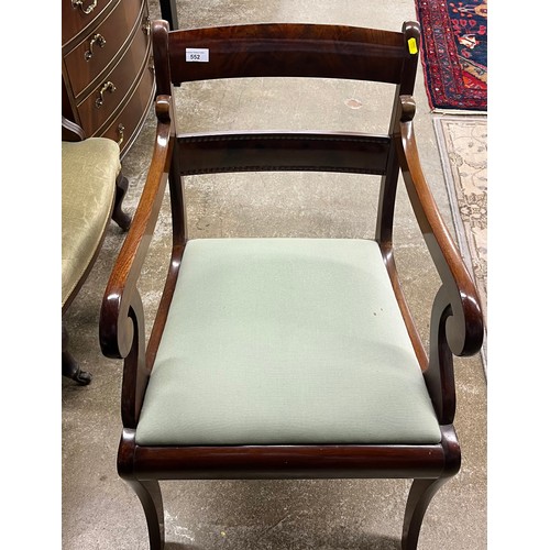 552 - Mahogany open armchair