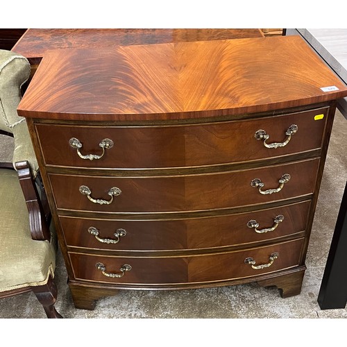 575 - Mahogany bow front four drawer chest