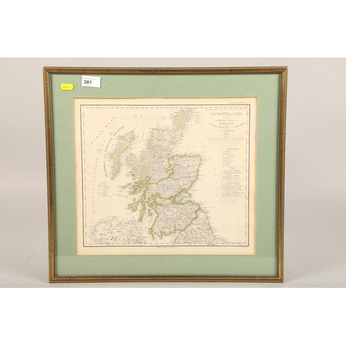 381 - Map of Scotland, 1854 ( in German) 33 x 38 ( 45 x 49 incl frame)