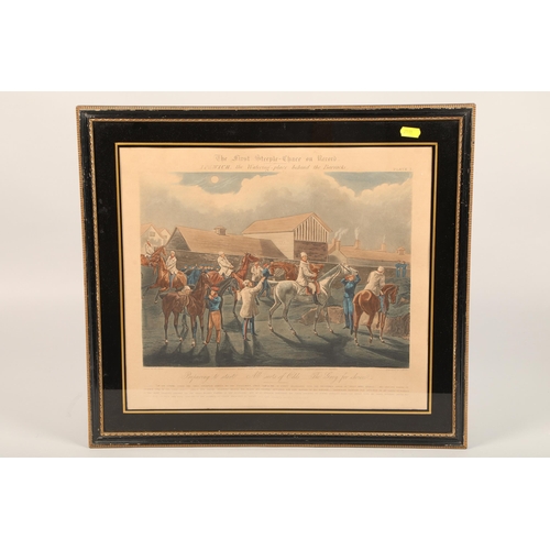 390 - Three Steeple chase prints by H Alken, 46 x 52 cm including frame (3)