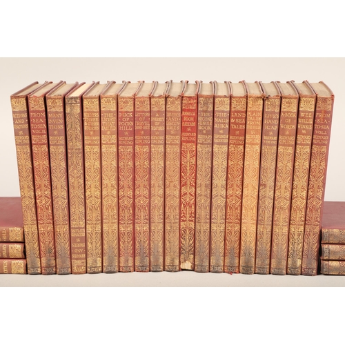 326 - Collection of leather and gilt bound books by Rudyard Kipling (35)