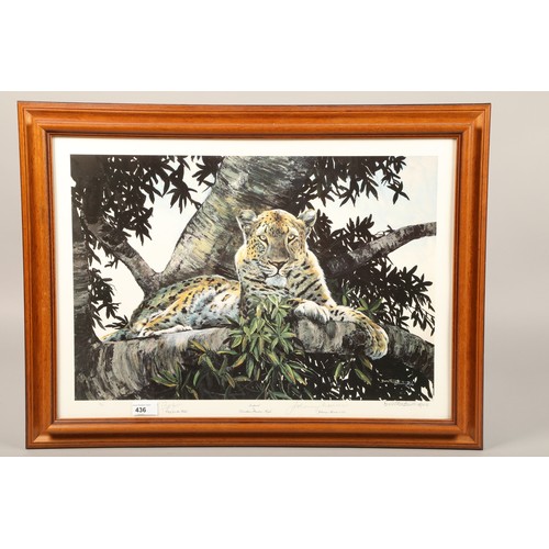 436 - Framed signed Leopard print by Dorothea Buxton Pryde53cm x 70cm including frame