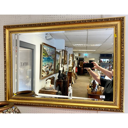 397 - Gilt framed rectangular mirror75cm x 104cm