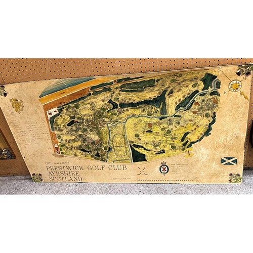 433 - Prestwick golf course map 66cm x 124 cm