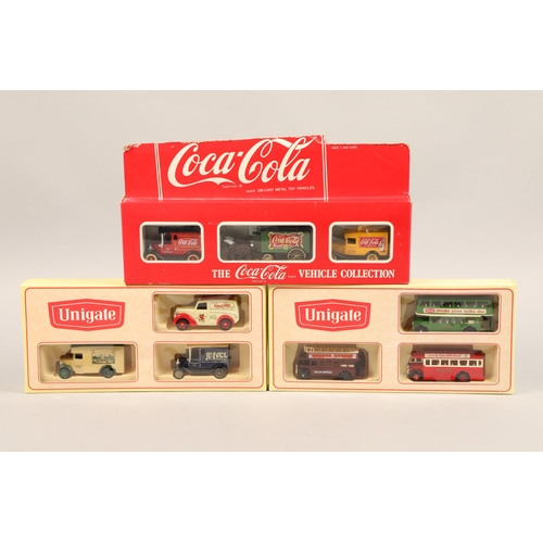 367 - Days gone by, selection of model vehicles, including 'In Ireland' set, Coca-cola and 'Pickfords' box... 