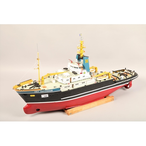 545 - Hand built radio controlled model of a boat(Smit Rotterdam)97 cm long