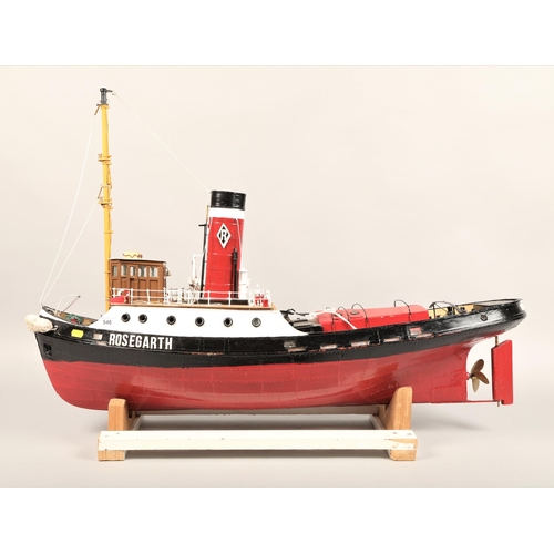 546 - Hand built radio controlled model of a boat(Rosegarth)96 cm long