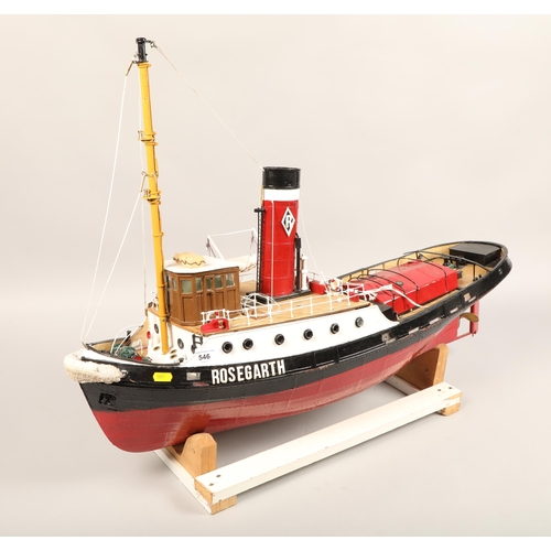 546 - Hand built radio controlled model of a boat(Rosegarth)96 cm long