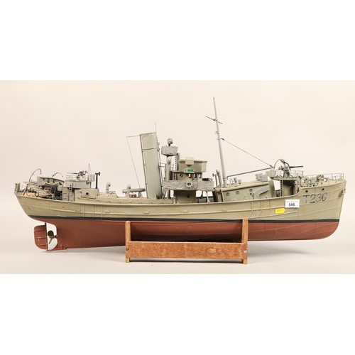 548 - Radio controlled model of a naval ship (T230)90 cm long