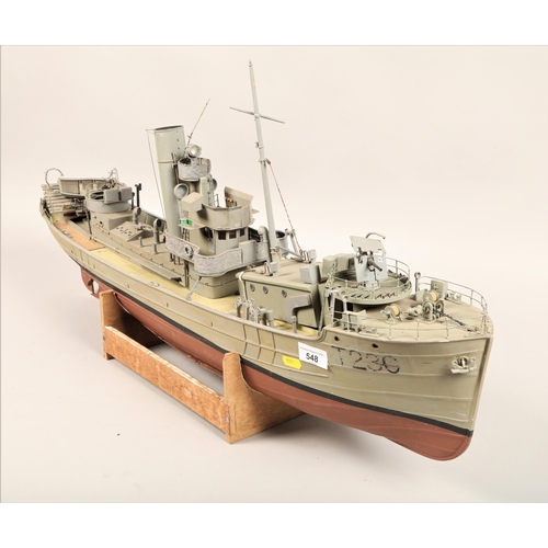 548 - Radio controlled model of a naval ship (T230)90 cm long