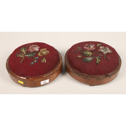 528 - Pair of Victorian bead work foot stools