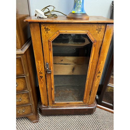 510A - Small Victorian inlaid display cabinet