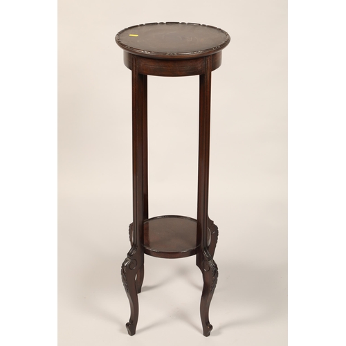 505 - Mahogany plant stand & oak plant stand(2)