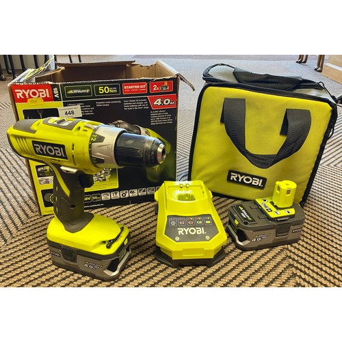 448 - boxed Ryobi cordless drill