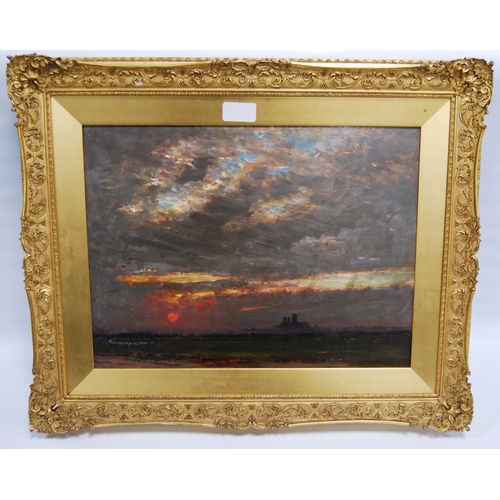 270 - Albert Goodwin RWS (British, 1845 - 1932)LincolnSigned and titled, oil on board, 29cm x 39cm, in ges... 