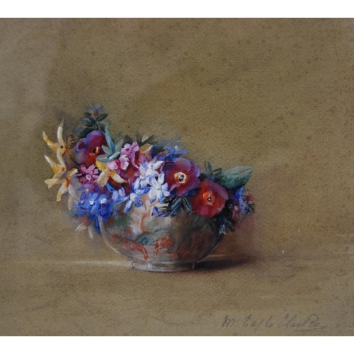 262 - Marion Eagle Clarke (Scottish, fl. 1908 - 1927)Still life of flowers in a bowlSigned in pencil, wate... 