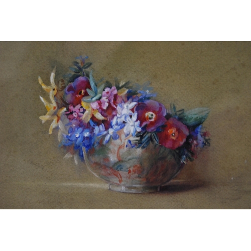 262 - Marion Eagle Clarke (Scottish, fl. 1908 - 1927)Still life of flowers in a bowlSigned in pencil, wate... 