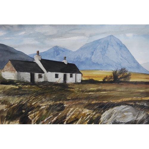 247 - Jim Nicholson (Scottish, 1924 - 1996)Black Rock Cottage, GlencoeSigned and titled, watercolour, 25cm... 