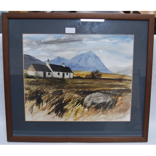 247 - Jim Nicholson (Scottish, 1924 - 1996)Black Rock Cottage, GlencoeSigned and titled, watercolour, 25cm... 