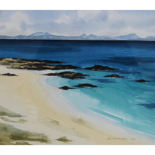 249 - Jim Nicholson (Scottish, 1924 - 1996)Balnahard Bay, ColonsaySigned and dated 1989, watercolour, 31cm... 